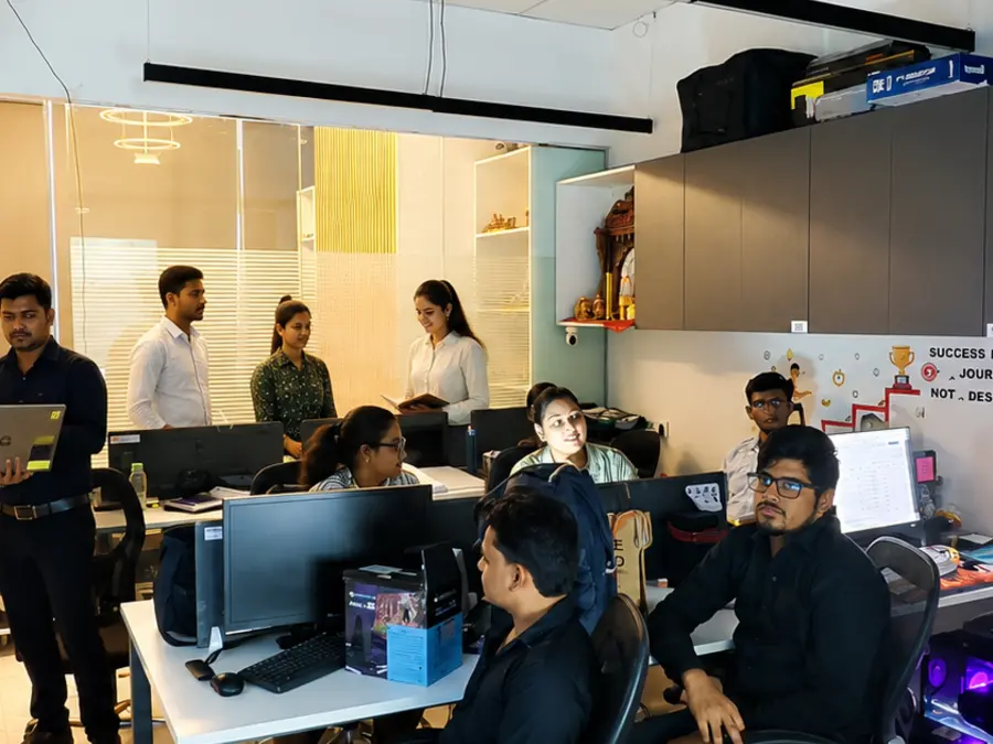 The NovaAviators and AeroPaarth office in Greater Noida, with the team at work