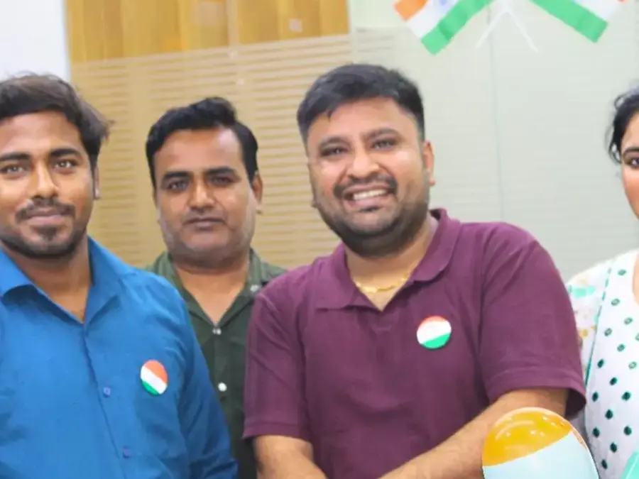 The team on Independence Day in the office
